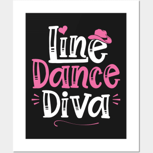 Line Dance Diva - Western Country Dancing print Posters and Art